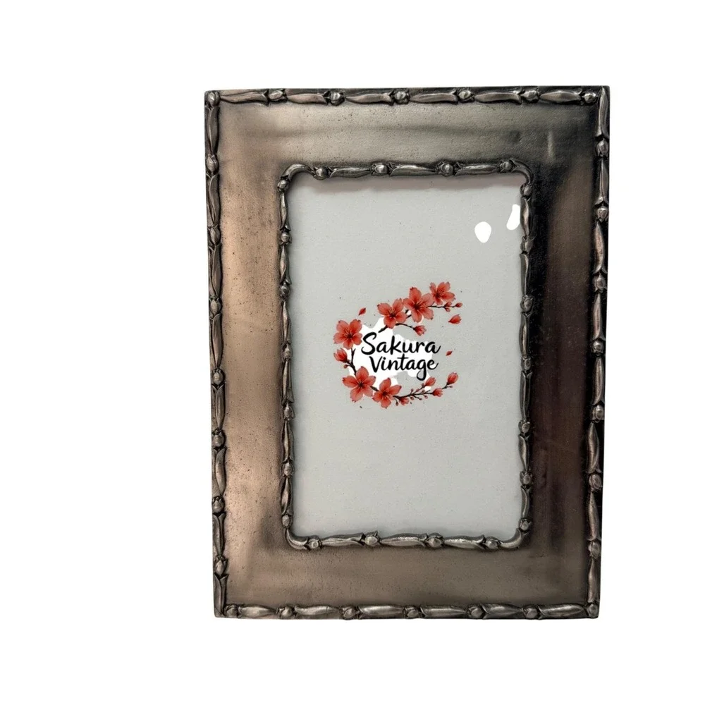 Set of 4‎ Vintage Pewter Photo Frames Ornate Floral Gallery Wall Collection